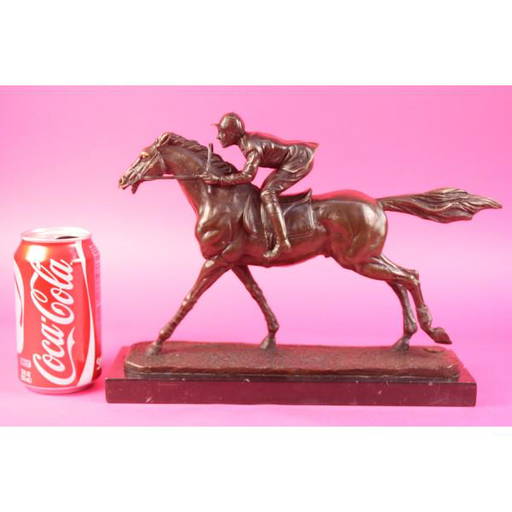 Jockey on Race Horse Bronze Sculpture Jan 15, 2022 House of
