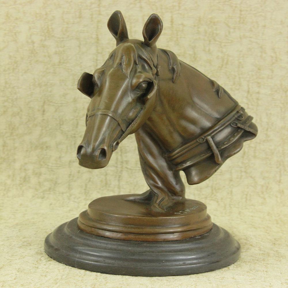 Horse Head Bust Bronze Sculpture (1 of 7)