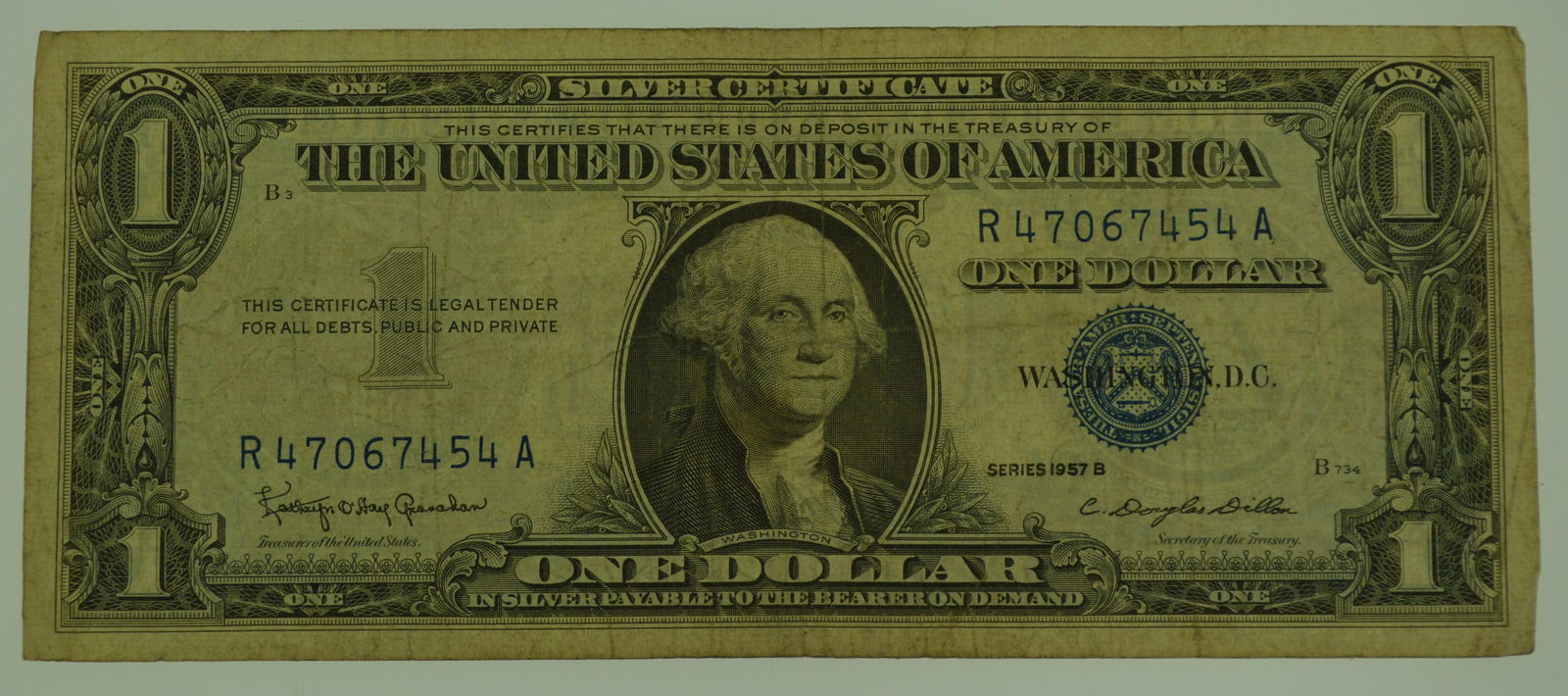 1957-B $1 Silver Certificate Blue Seal US Currency Note (1 of 6)