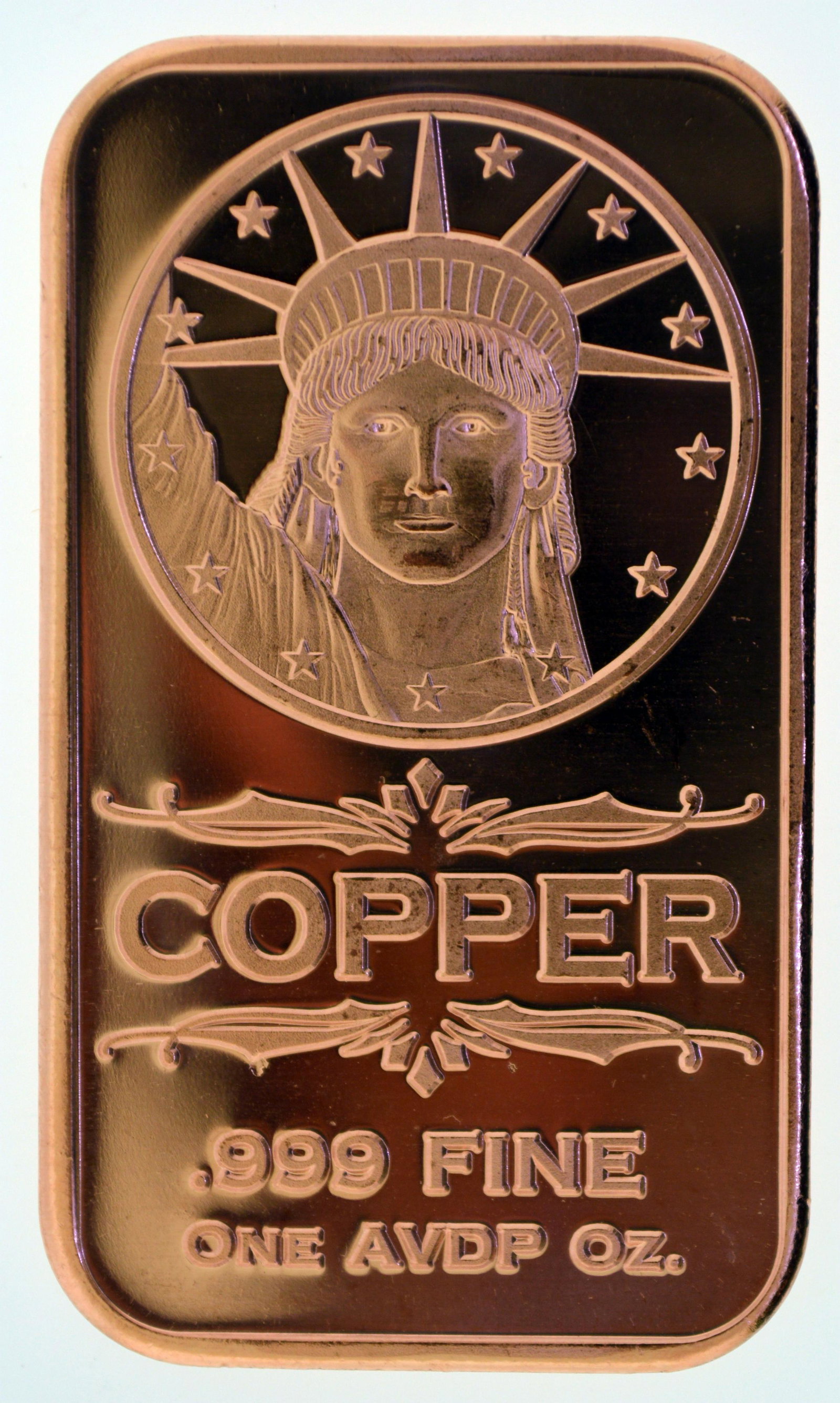 Statue Of Liberty 1 oz Copper Bar (1 of 2)