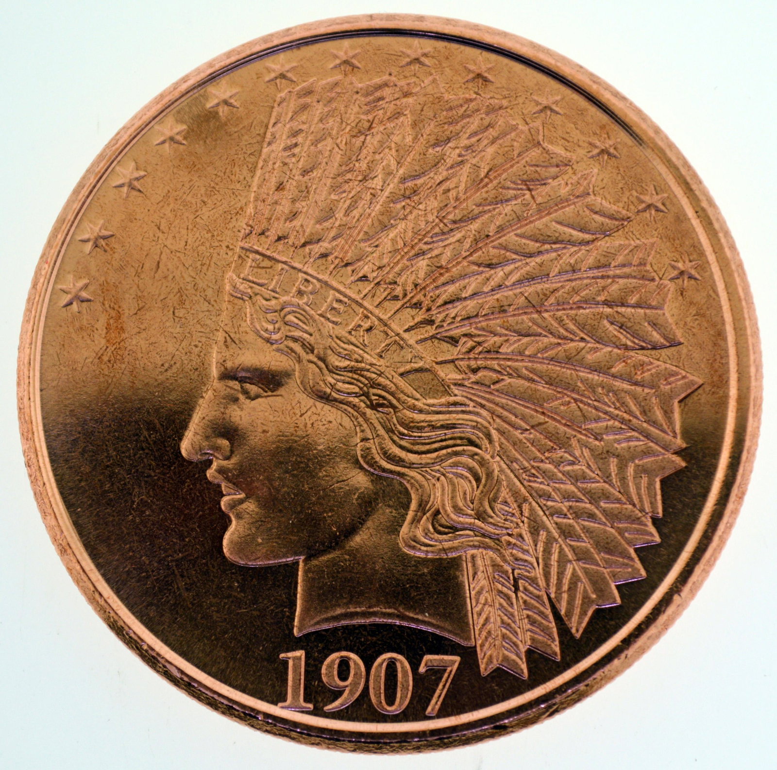 1907 Indian 1 oz Copper Round (1 of 2)