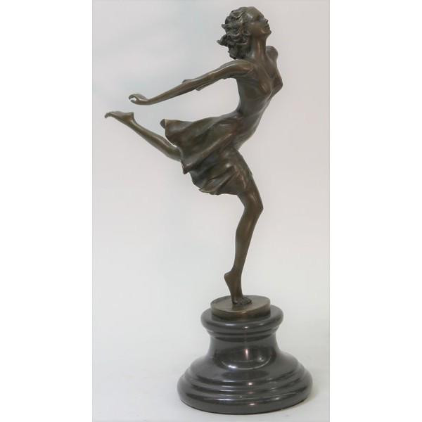 Young Dancer Bronze Sculpture: The care with which Degas observed his model is reflected not only in the sculpture itself but also in the unusual number of surviving sketches of the model in charcoal and pastel, as well as in a pre
