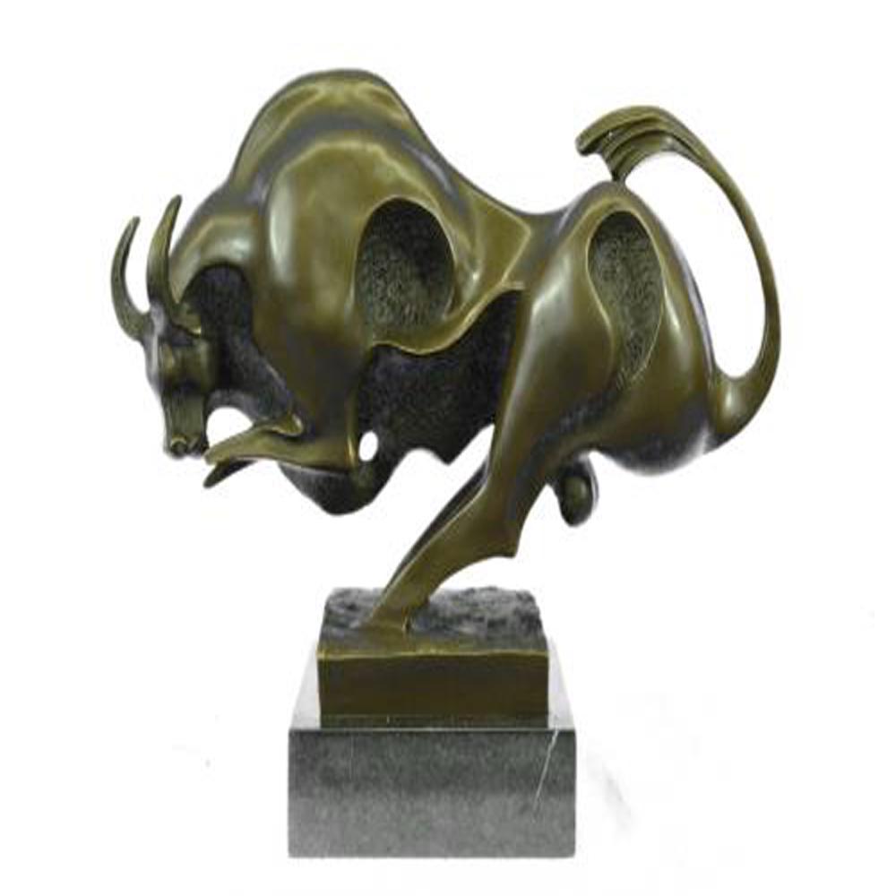 Modern Abstract Charging Bull Bronze Sculpture (1 of 8)