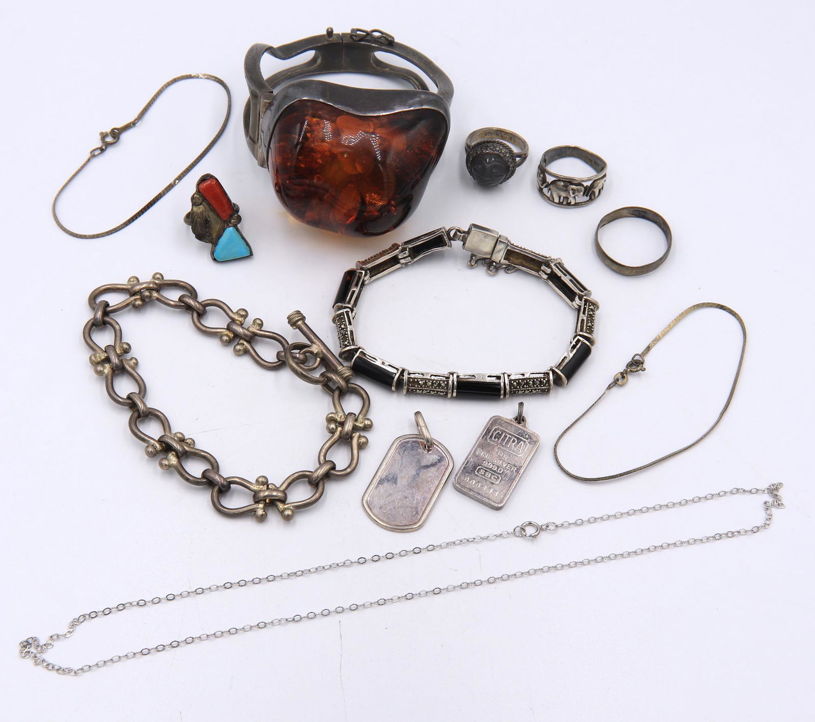 Group Lot of Vintage 925 Sterling Silver Jewelry (1 of 8)