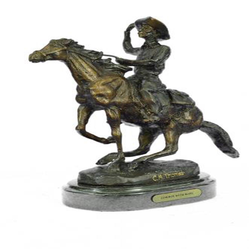 Seasoned Cowboy on Horse Bronze Sculpture (1 of 9)