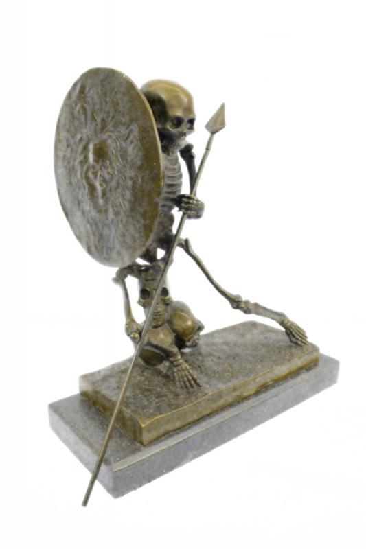 Eerie of a Skeleton Warrior Bronze Sculpture (1 of 8)