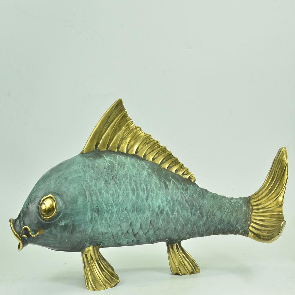 Sea Bass Colorful Fish Ocean Bronze Sculpture (1 of 5)