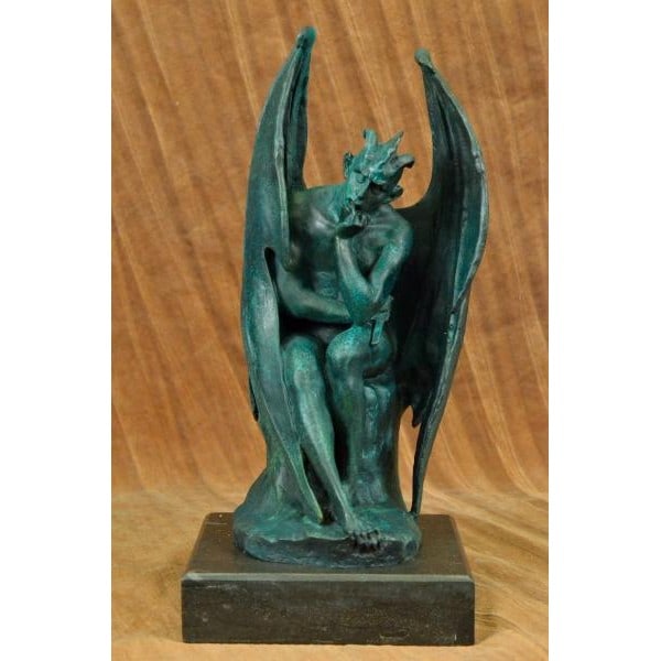 Green Patina Devil Bronze Sculpture (1 of 5)