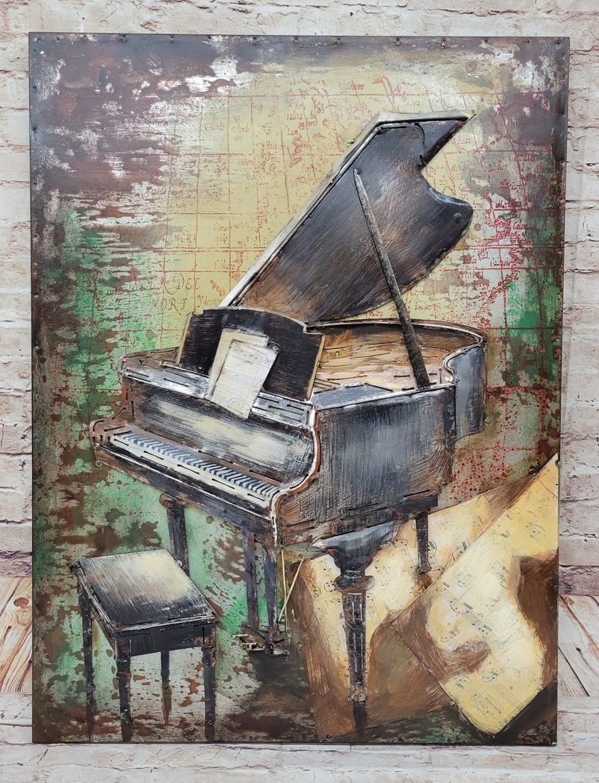 3D- Piano Oil Art Painting Piano Music Lover Perfect Gift Hand Made Artwork (1 of 9)
