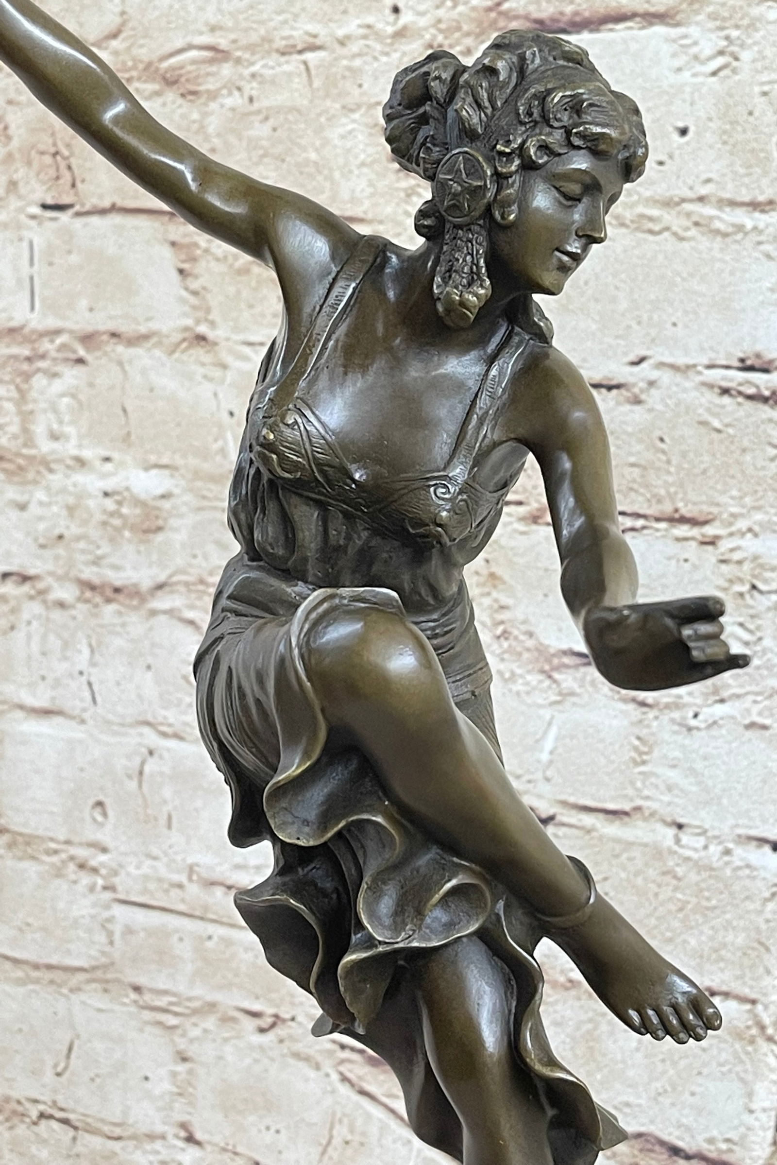 CLAIRE COLINET FRENCH LOST WAX DANCER BRONZE SCULPTURE: This bronze statue by Colinet is handmade and cast in the traditional Lost Wax Casting Process. This insures a quality bronze sculpture that may be passed down from generation to generation. Claire Je