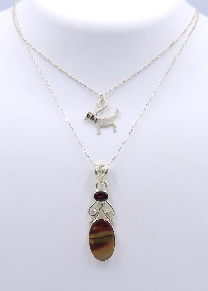 Group Lot of 2 Vintage 925 Sterling Silver Necklaces (1 of 5)