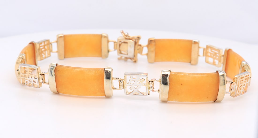 Fantastic Yellow Gold Lemon Jade Good Fortune Bracelet (1 of 6)