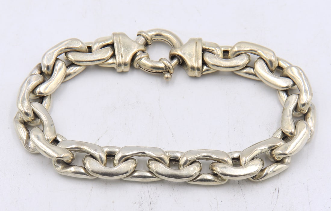 Italian 925 sterling silver cuban link bracelet (1 of 4)
