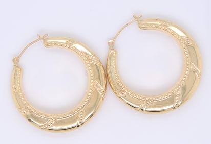 Amazing Yellow Gold Hoop Earrings
