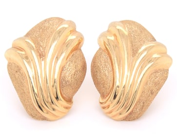 Stunning Yellow Gold Fancy Design Earrings