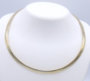 Italian 925 Sterling Silver Omega Necklace