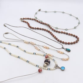 Group Lot of Vintage 925 Sterling Silver Necklaces