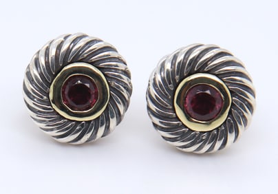 David Yurman Pink Tourmaline Cookie Earrings