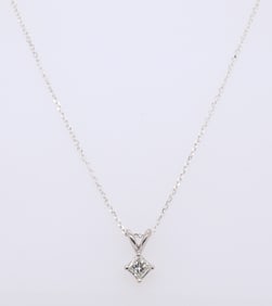 Dazzling Princess Cut Diamond Pendant on Chain