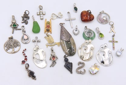 Group Lot of Vintage 925 Sterling Silver Charms and Pendants