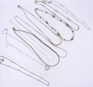 Lot of 10 Vintage 925 Sterling Silver Necklaces