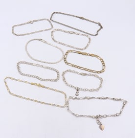 Group Lot of 9 Vintage 925 Sterling Silver Bracelets