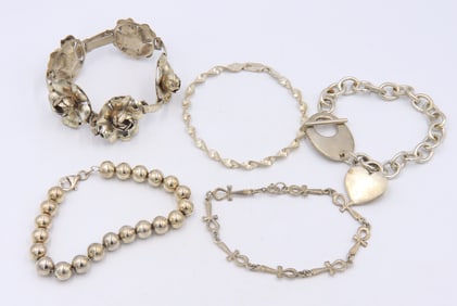 Group Lot of Vintage 925 sterling Silver Bracelets