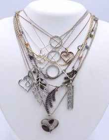 Grup Lot of Vintage 925 Stering Silver Necklaces