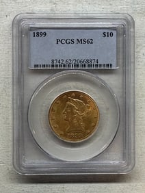 1899 $10 Liberty Gold Piece. PCGS MS62