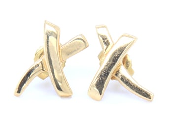 Vintage 18kt yellow gold Tiffany & Co X earrings