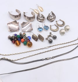 Group lot of vintage 925 sterling silver jewelry