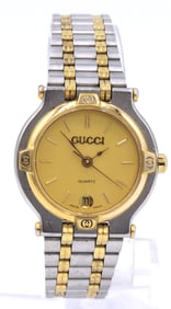 Gucci 2 tone quartz champagne dial watch