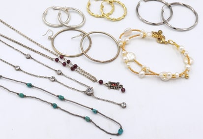 Group lot of vintage 925 sterling silver jewelry