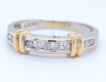 10kt 2 tone diamond band