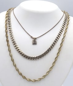 Vintage 925 sterling silver lot of 3 necklaces