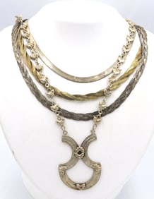 Group lot of Vintage 925 sterling silver necklaces