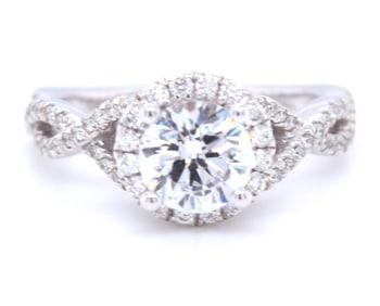 Gabriel & Co 14kt White gold diamond infinity with halo