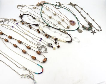 Vintage 925 sterling silver group lot of necklaces