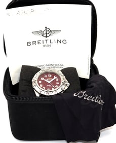 BREITLING Colt A57035, 38mm, Red Dial, Stainless Steel Watch W/ Box & Paper