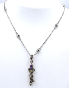 Judith Ripka Key pendant on chain necklace