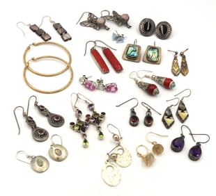 18 Pairs of Vintage 925 sterling silver earrings