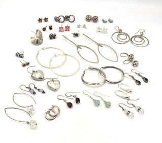 Group lot of Vintage 925 sterling silver earrings