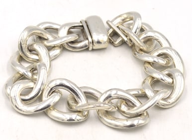 925 Sterling silver fancy link bracelet