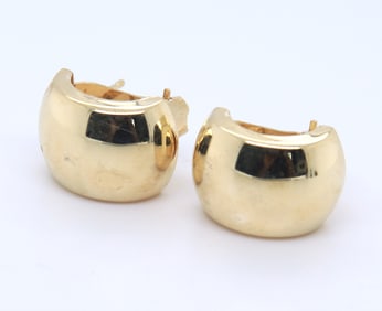 Simple Yellow Gold Wide Huggies