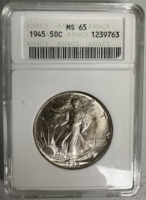 1945 Walking Liberty 50C MS65 Silver Coin