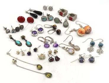 Group lot of Vintage 925 sterling silver earrings
