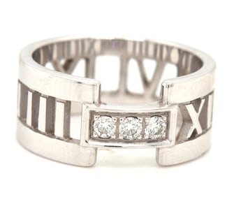Tiffany & Co. Atlas Diamond Open Band Ring in 18K