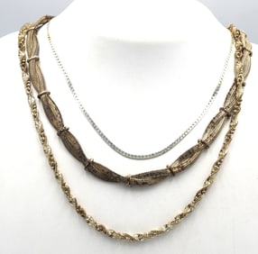 Group lot of 3 Vintage 925 sterling silver necklaces