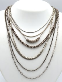 Group lot of  Vintage 925 sterling silver 8 necklaces