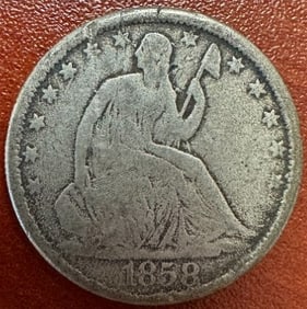 1858 Seated Liberty Half Dollar